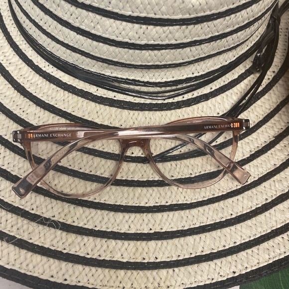 Armani Exchange Blush Mauve Pink Cat Eye Reading Glasses Frames - Picture 3 of 9